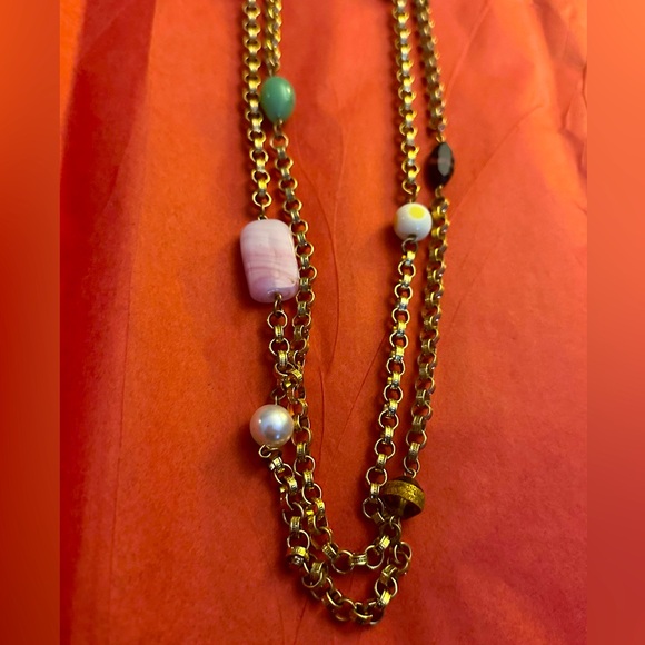 Long, gold tone necklace - Picture 2 of 4